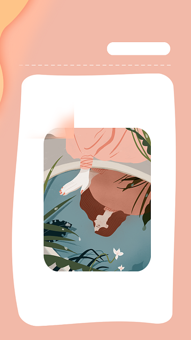 白露秋天节气粉色创意简约手机海报背景