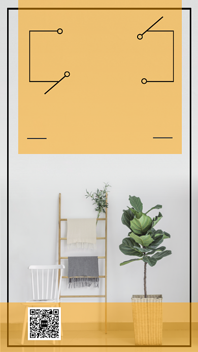 文艺小清新简约家具手机海报模板背景