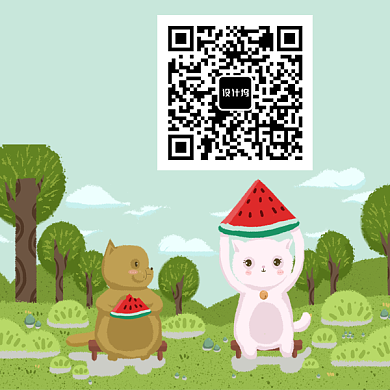 小清新绿色二维码 卡通简约可爱背景