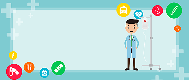 在线问诊插画风首图背景