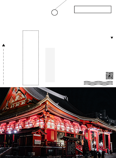 红色日式热点日本东京旅游促销印刷海报背景