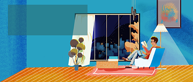 国际青年节插画公众号首图背景