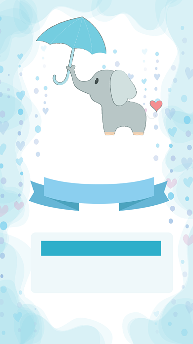 蓝色卡通简约风满月邀请函生日邀请背景