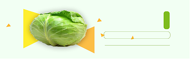 黄绿色水果蔬菜卷心菜促销banner背景