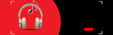 红白大气耳机潮玩上新banner背景