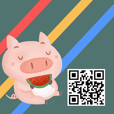 猪年手绘卡通小猪二维码背景