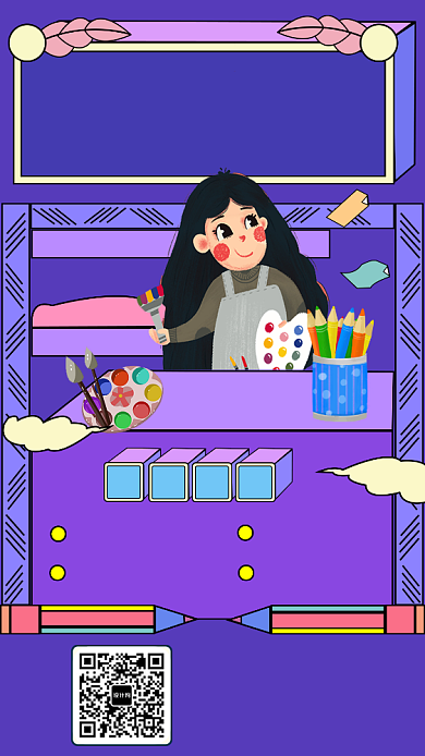 美术课程手机海报背景