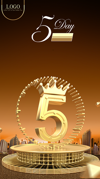 高端立体房产开盘倒计时手机海报背景