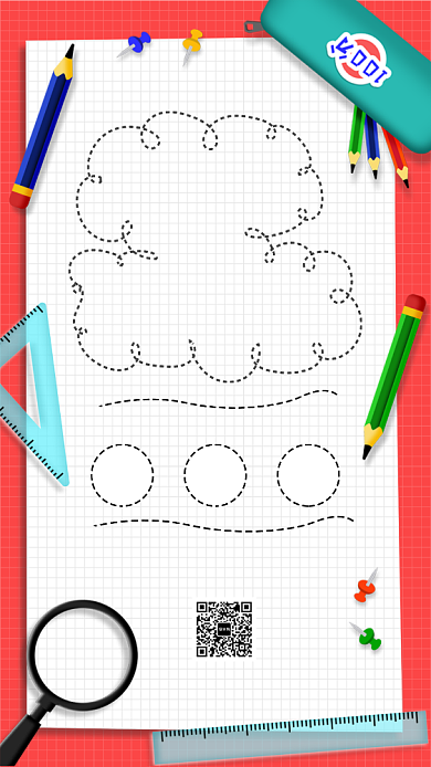 创意手绘开学季会促销手机海报背景