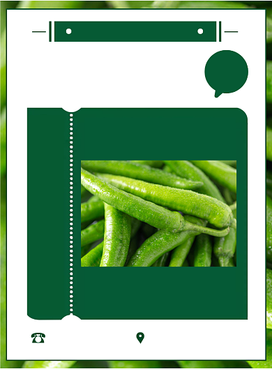 绿色扁平化超市果蔬青椒促销宣传海报背景