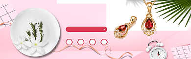 焕新饰618开门红粉色饰品活动淘宝banner背景