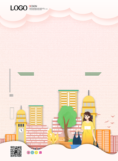 现代简约大气环保公益折纸印刷海报背景