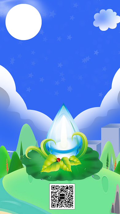 简约节水日手机海报背景