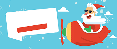 蓝色卡通圣诞狂欢购进店送好礼公众号首图背景