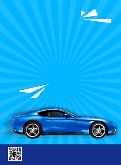 蓝色创意驾校汽车促销海报背景