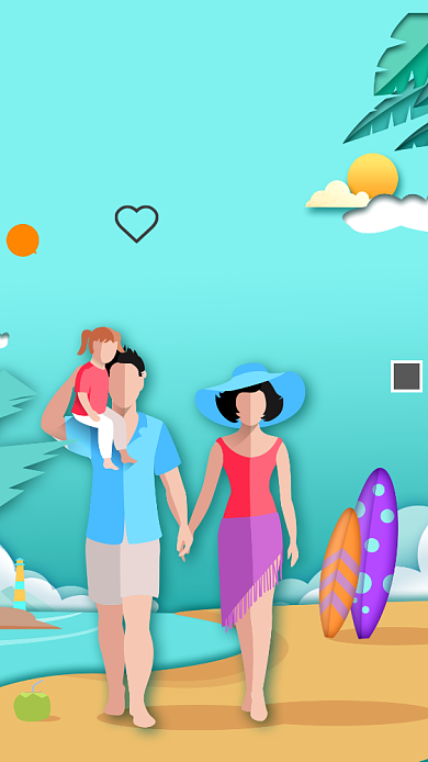 简约创意夏日旅游手机海报背景