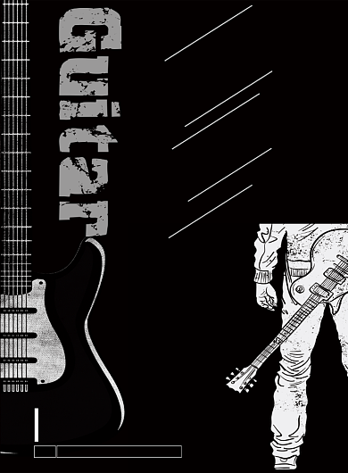 吉他黑色培训潮流广告印刷海报背景