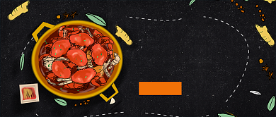 海鲜大咖插画风首图背景