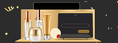 年货美妆海报banner背景