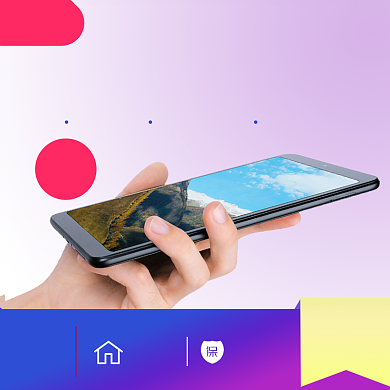 手机渐变紫色促销电商淘宝主图背景