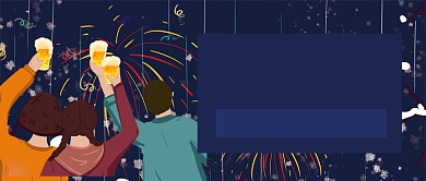 深色卡通跨年夜全城活动公众号首图背景