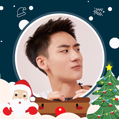 蓝色深沉圣诞快乐头像微信头像背景