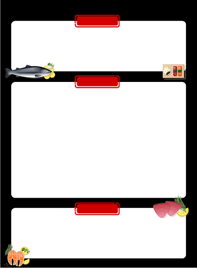 黑色简约海鲜店菜单价格表海报背景