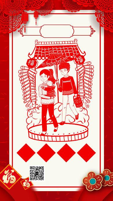 过年习俗大年初二回娘家手机海报背景
