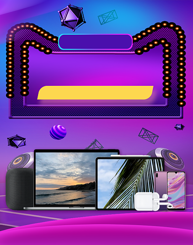 紫色调小家电淘抢购电商海报背景