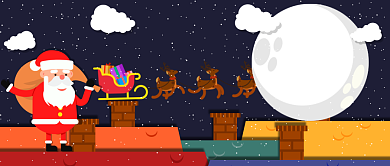 红色圣诞夜漫画公众号首图背景