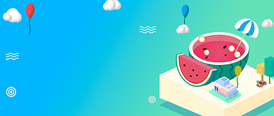 清新卡通夏天大暑节气广告微信公众号素材图片背景