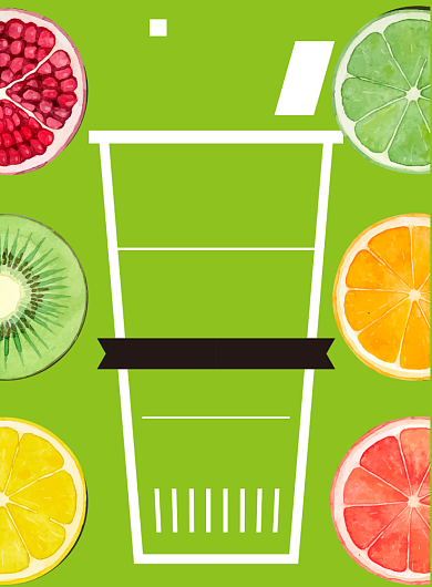 水果茶海报背景