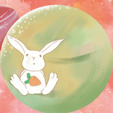 复活节手绘兔子粉色公众号次图背景
