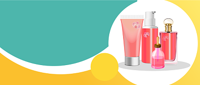 清新换季化妆品推荐公众号首图背景