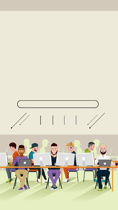 团结团队合作简约扁平化宣传企业文化海报背景