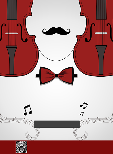 红色简约吉他培训班广告印刷海报模板背景