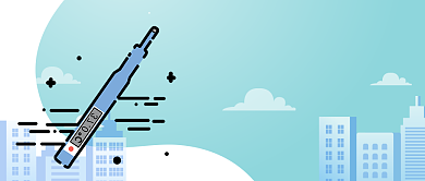 蓝色24节气天气渐冷注意保暖首图背景