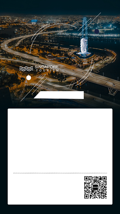 夜色新加坡旅游出行宣传手机海报背景