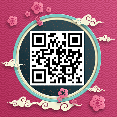 创意立体中国风二维码背景