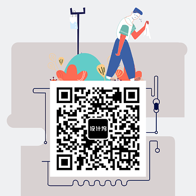 简约创意医疗二维码新媒体配图背景