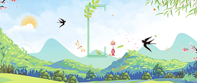 踏青春游季首图背景