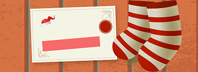 圣诞节打折卡通袜子礼物海报背景