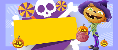 万圣节有好礼卡通手绘手机首图背景