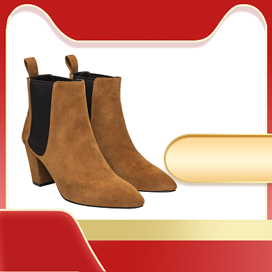 红色金色年货节靴子鞋子直通车背景