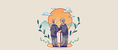 手绘重阳节关爱老人公众号首图背景