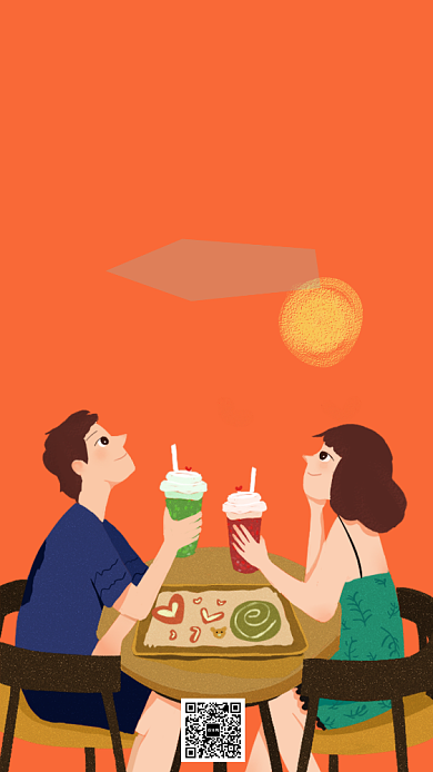 七夕创意手机海报背景