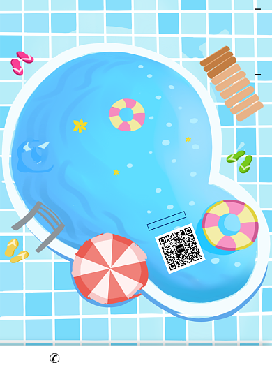 创意时尚六月夏日游泳池海报背景