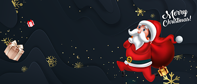 圣诞快乐黑金色手机首图背景