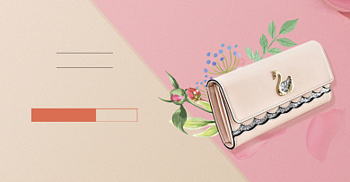 粉色年货节女士包包促销海报背景