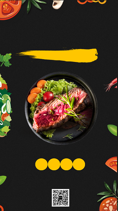 红烧牛排餐饮美食促销海报新品上市背景